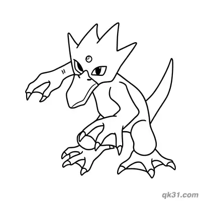 Free printable Sneaking Peeking Golduck Coloring Page coloring page