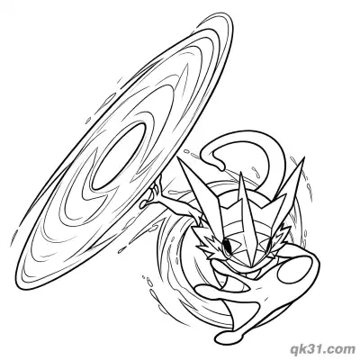 Free printable Action Pose Greninja Coloring Page coloring page