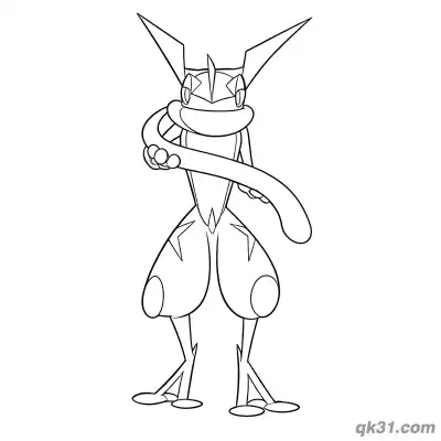 Free printable Casual Greninja Coloring Page coloring page