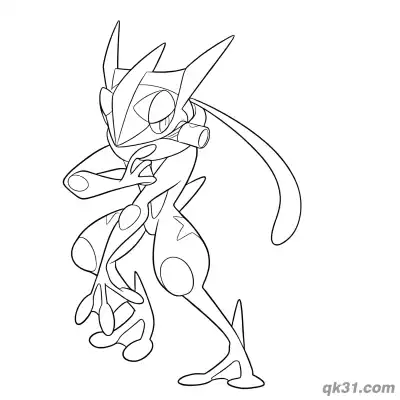 Free printable Contemplative Greninja Coloring Page coloring page