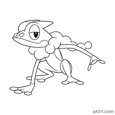 Free printable Cute Crawling Froakie Coloring Page coloring page