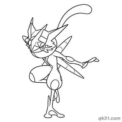 Free printable Dancing Greninja Coloring Page coloring page
