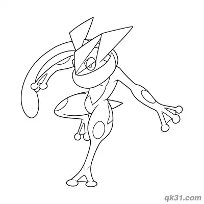 Free printable Dynamic Jumping Greninja Coloring Page coloring page
