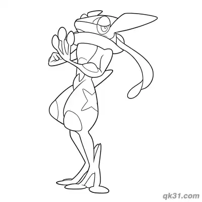 Free printable Elegant Posing Greninja Coloring Page coloring page