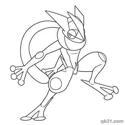 Free printable Fast Sprinting Greninja Coloring Page coloring page