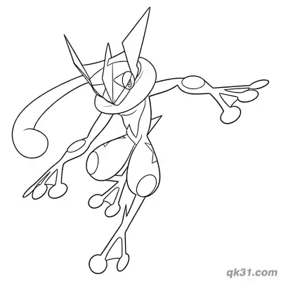 Free printable Flying Kick Greninja Coloring Page coloring page