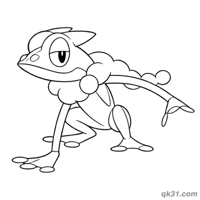 Free printable Froakie Four Paws Standing Coloring Page coloring page