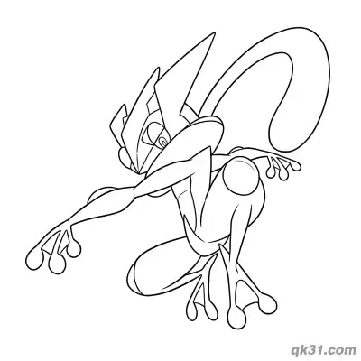 Free printable Graceful Greninja Coloring Page coloring page