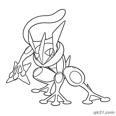 Free printable Greninja Four Legs Stance Coloring Page coloring page