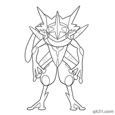 Free printable Greninja Serious Standing Coloring Page coloring page