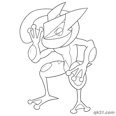 Free printable Hand on Face Greninja Coloring Page coloring page