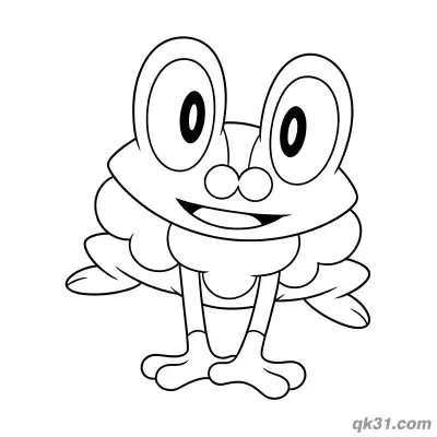 Free printable Happy Froakie Face Coloring Page coloring page
