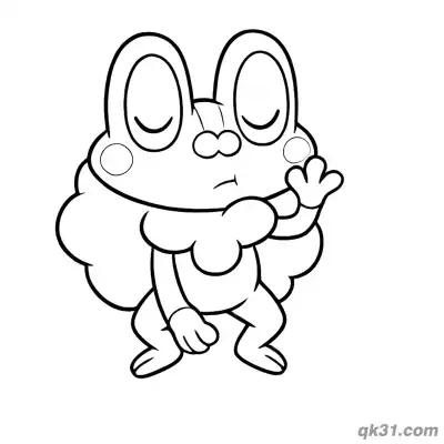 Free printable Happy Froakie Waving Coloring Page coloring page