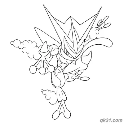 Free printable Heavy Attack Greninja Coloring Page coloring page