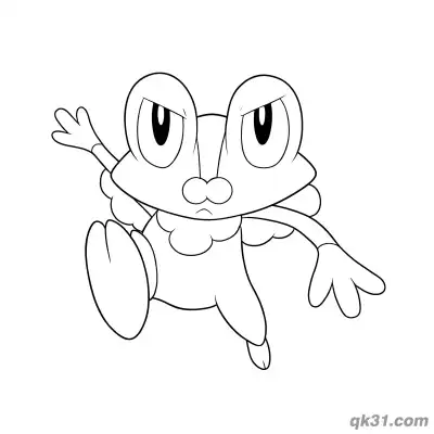 Free printable Jumping Angry Froakie Coloring Page coloring page