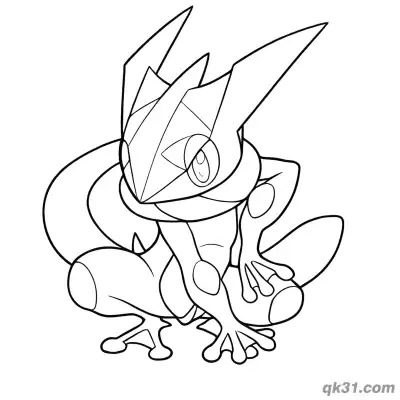 Free printable Low Stance Greninja Coloring Page coloring page