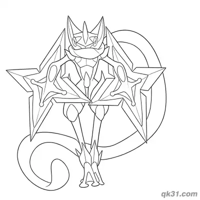 Free printable Mega Greninja Official Coloring Page coloring page