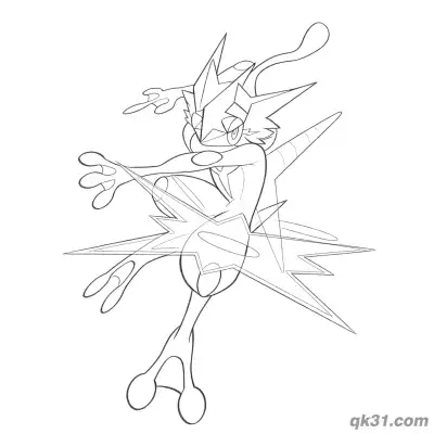 Free printable Power Energy Greninja Coloring Page coloring page