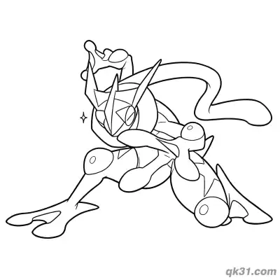 Free printable Sparkle Shiny Greninja Coloring Page coloring page