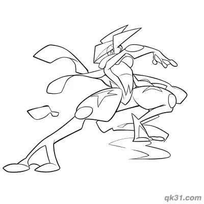 Free printable Sprinting Greninja Coloring Page coloring page