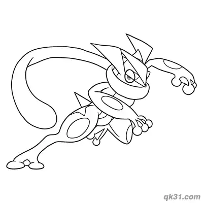 Free printable Tail Sweep Greninja Coloring Page coloring page