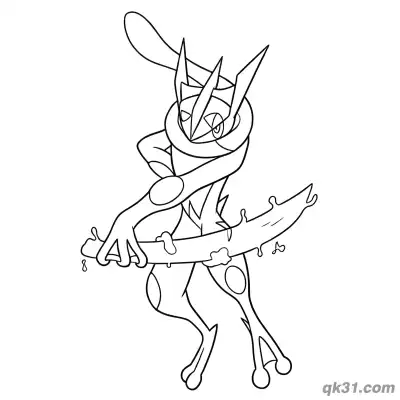 Free printable Water Attack Greninja Ninja Coloring Page coloring page