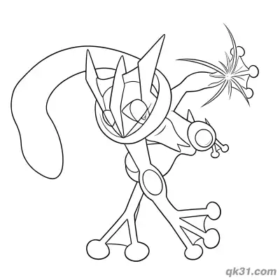 Free printable Water Splash Greninja Flip Coloring Page coloring page