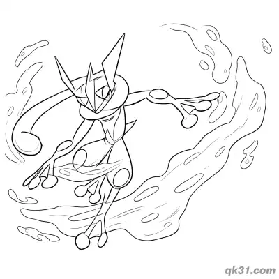Free printable Water Wave Greninja Coloring Page coloring page