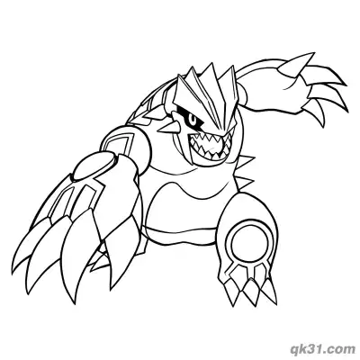 Free printable Primal Groudon Front Dash Battle Coloring Page coloring page
