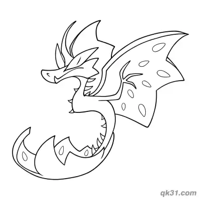Flapple Side Flying Dragon Portrait Coloring Page