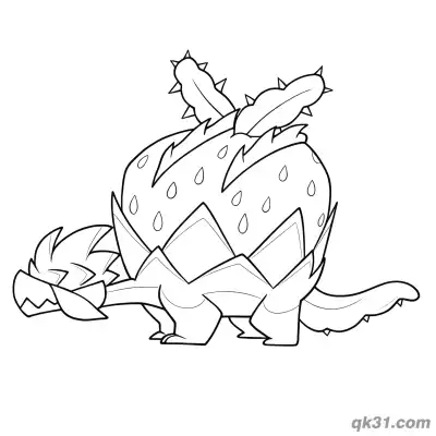 Appletun Strawberry Variant Standing Coloring Page