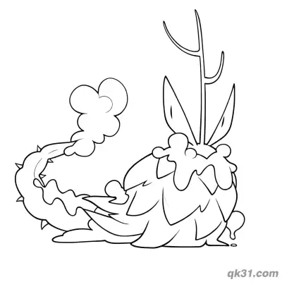 Dipplin Spiky Syrup Squatting Coloring Page