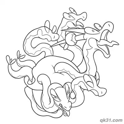 Free printable Hydrapple Entangled Neck Dynamic Action Coloring Page coloring page