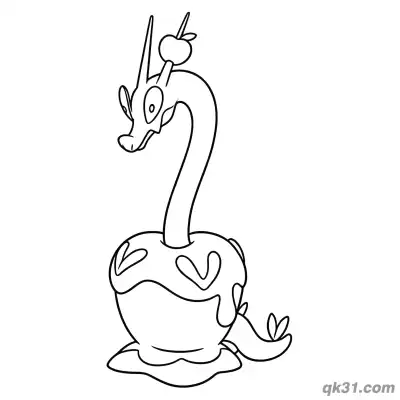Free printable Hydrapple Single Head Berry Tip Standing Coloring Page coloring page