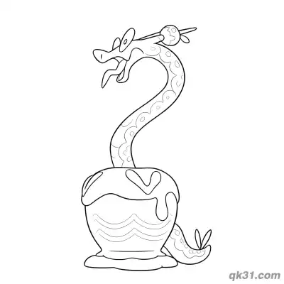Free printable Hydrapple Single Head Patterned Body Coloring Page coloring page