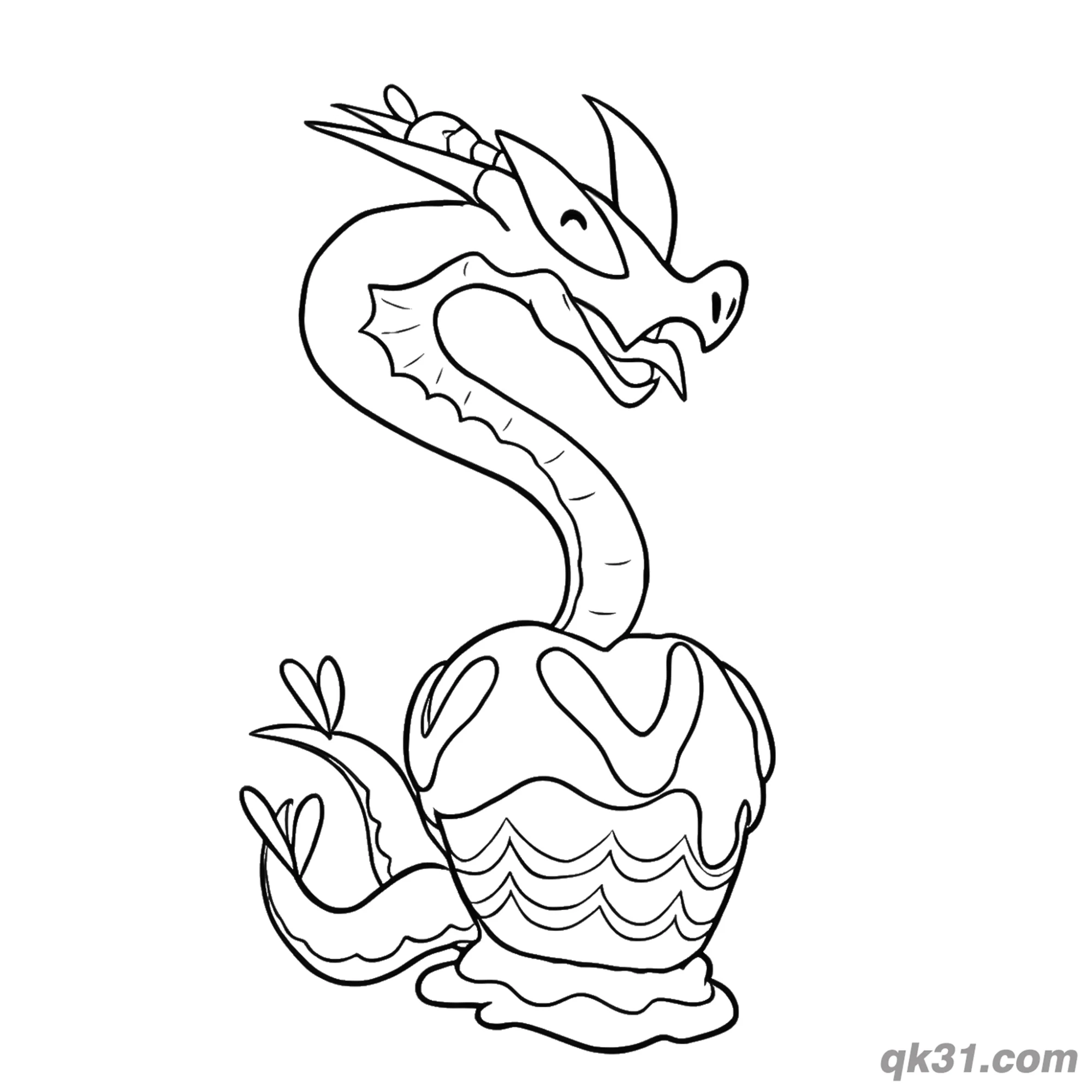 Hydrapple Single Head S Shape Neck Coloring Page – Free Printable Coloring Page for Kids and Adults
