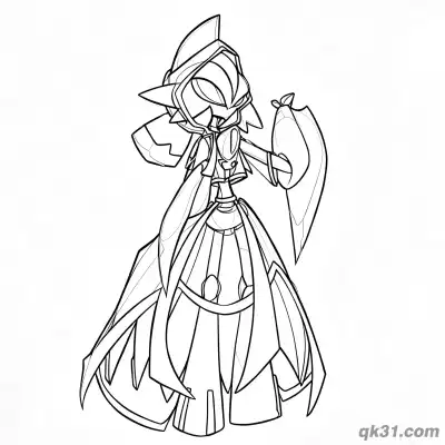 Free printable Armored Iron Valiant Pokemon Coloring Page coloring page