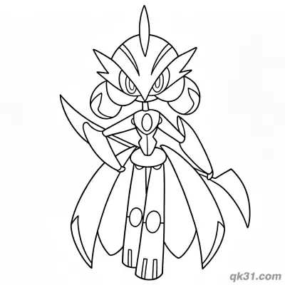 Free printable Classic Standing Iron Valiant Pokemon Coloring Page coloring page