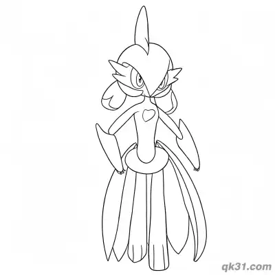 Free printable Heart Design Iron Valiant Pokemon Coloring Page coloring page