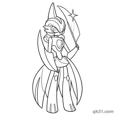 Free printable Iron Valiant Holding Flag Pokemon Coloring Page coloring page
