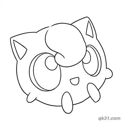 Free printable Adorable Big Eyes Jigglypuff Coloring Page coloring page