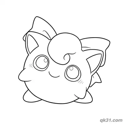 Free printable Bowknot Baby Jigglypuff Coloring Page coloring page
