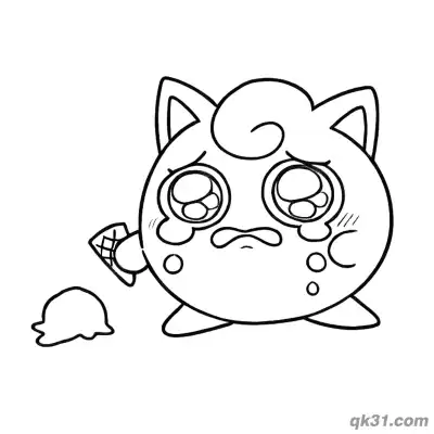 Free printable Crying Jigglypuff Coloring Page coloring page