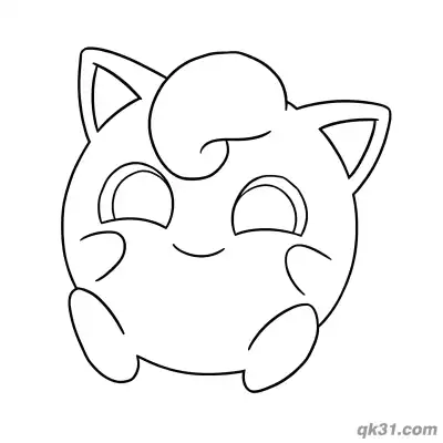 Free printable Happy Smile Free Jigglypuff Coloring Page coloring page