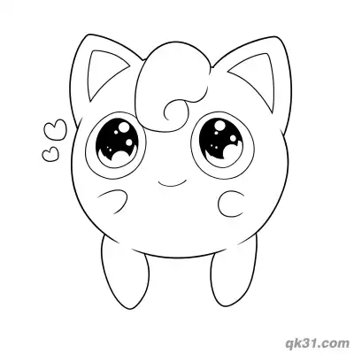 Free printable Lovely Jigglypuff Coloring Page PDF coloring page