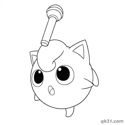 Free printable Microphone Jigglypuff Coloring Page coloring page