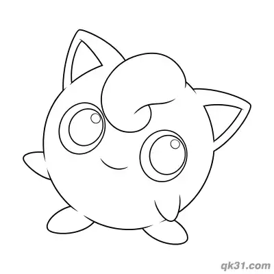 Free printable Minimalist Baby Jigglypuff Coloring Page coloring page
