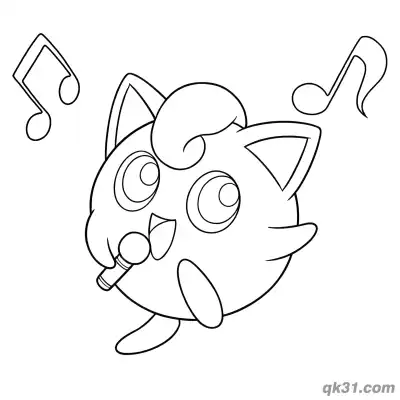Free printable Music Dancing Jigglypuff Coloring Page coloring page