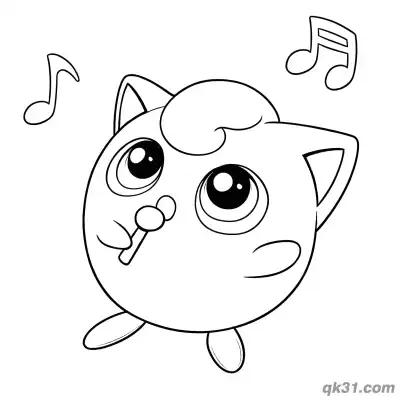 Free printable Music Notes Jigglypuff Pokemon Coloring Page coloring page
