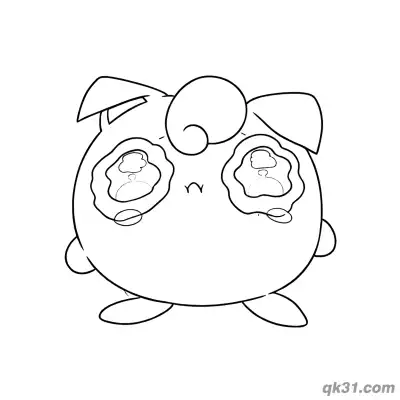 Free printable Pitiful Face Printable Jigglypuff Coloring Page coloring page